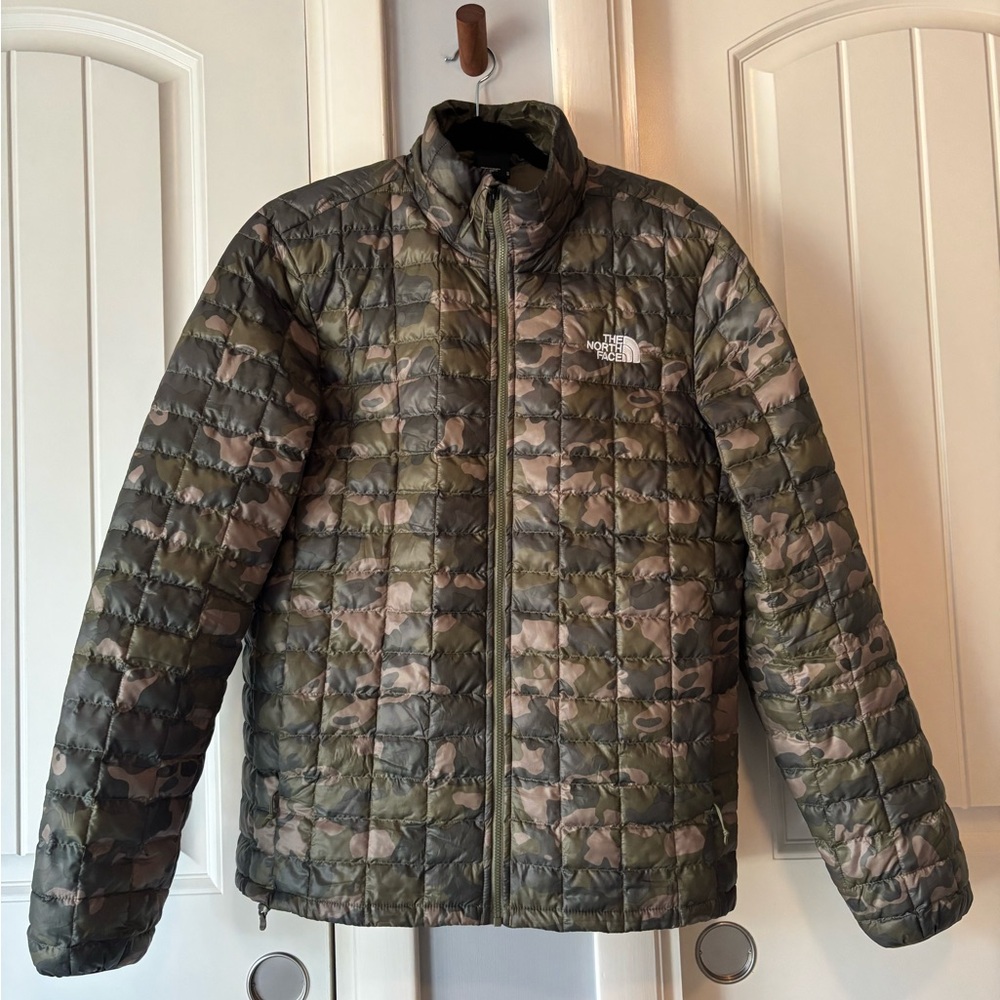 The North Face Green Camo Quilted Thermoball Jacket